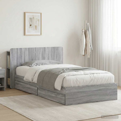 Telaio del letto con storage Sonoma grigio 90 x 200 cm