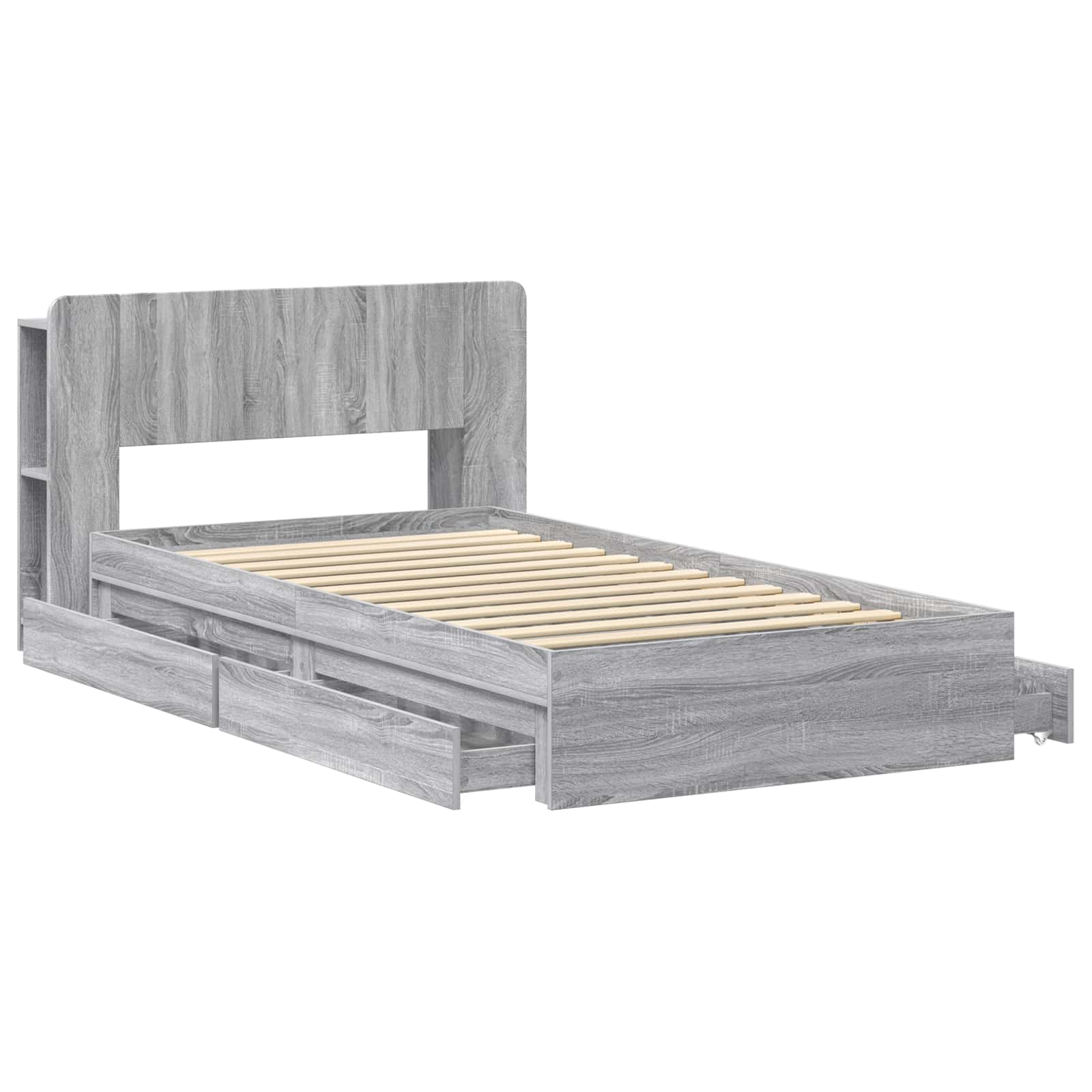 Telaio del letto con storage Sonoma grigio 90 x 200 cm | homemem39