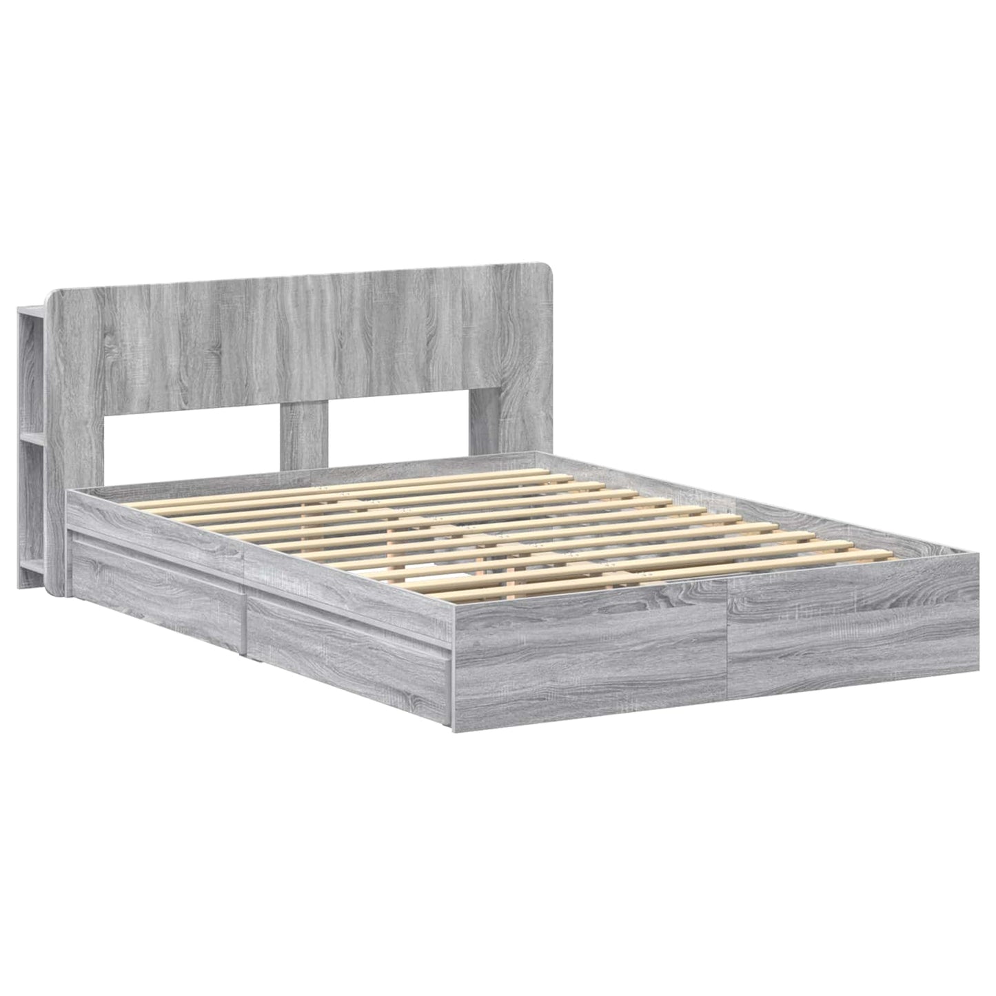 Telaio del letto con storage Sonoma grigio 140 x 200 cm | homemem39