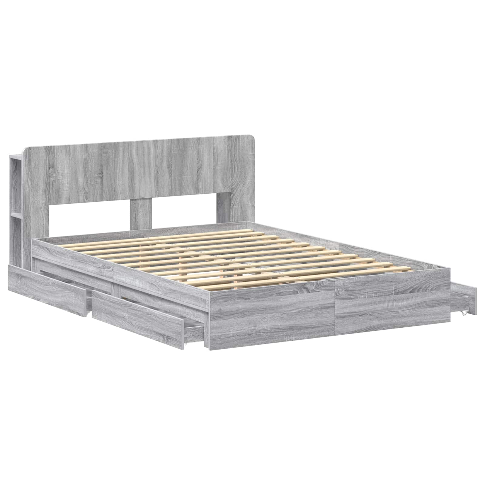 Telaio del letto con storage Sonoma grigio 140 x 200 cm | homemem39