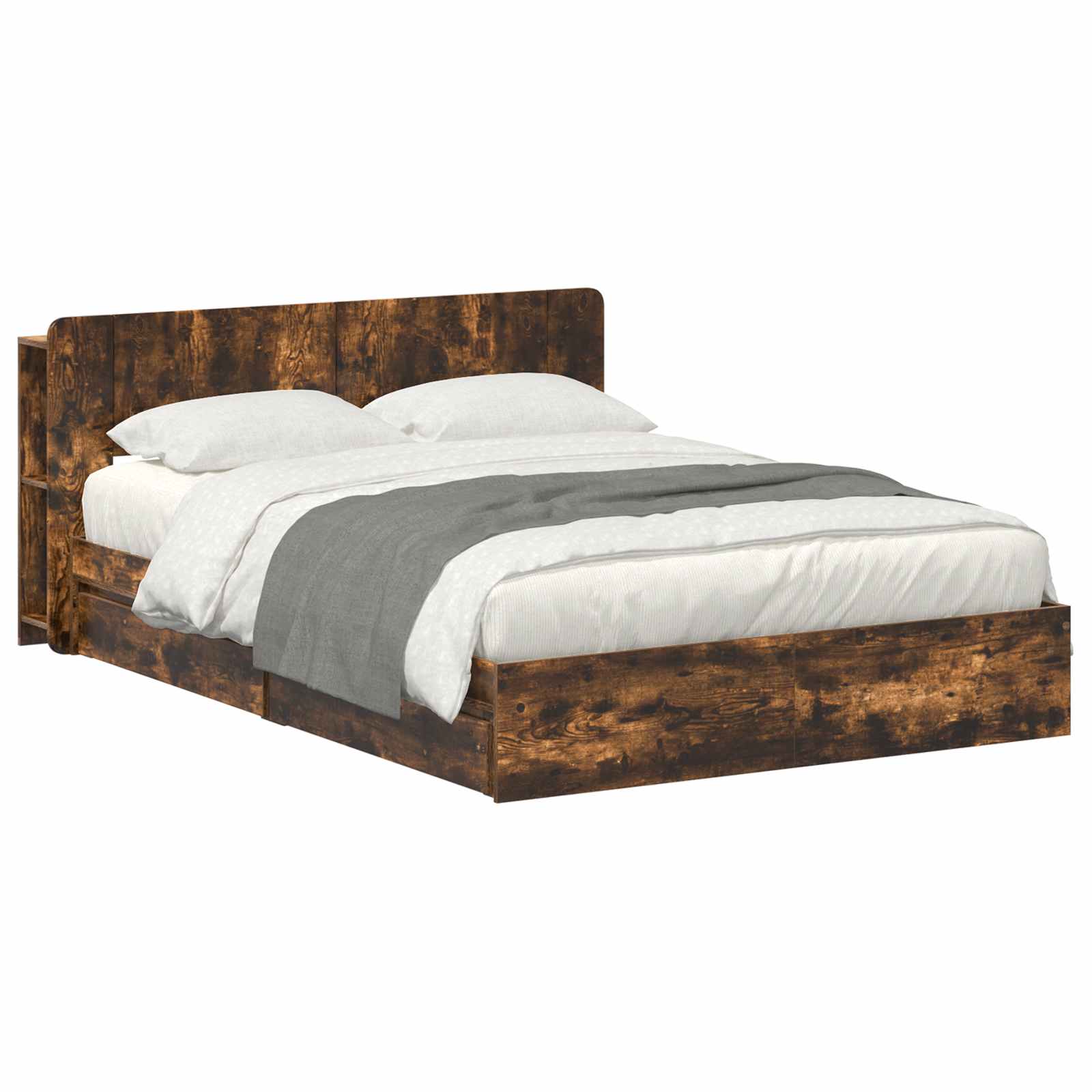 Telaio del letto con storage Rovere Fumo 135 x 190 cm | homemem39