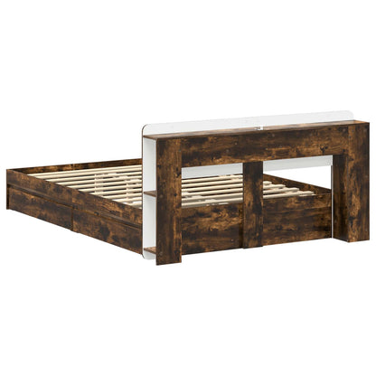 Telaio del letto con storage Rovere Fumo 135 x 190 cm | homemem39