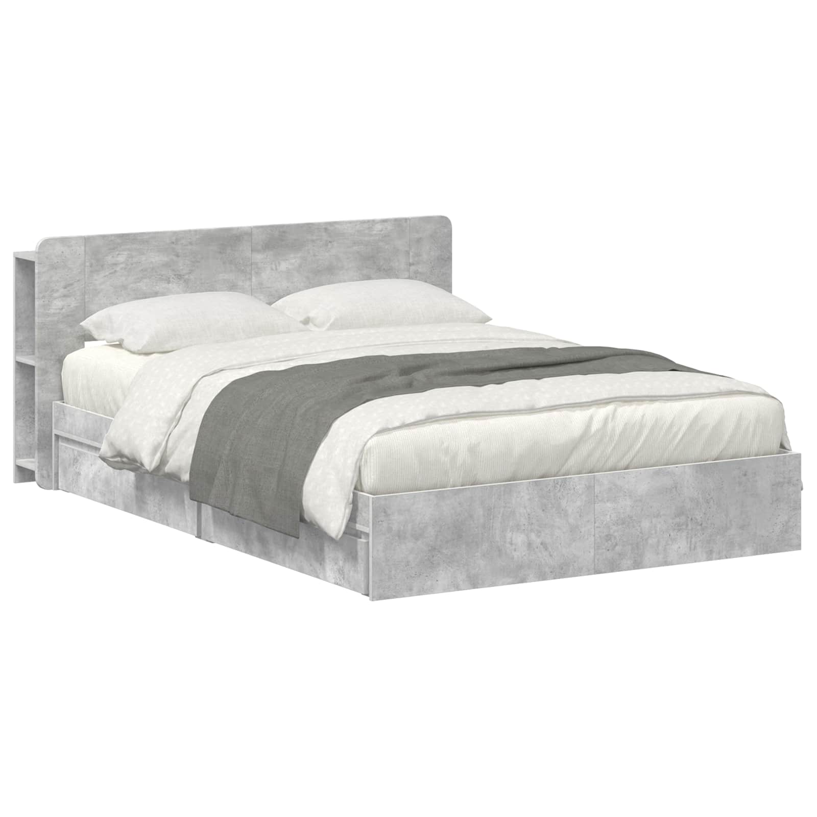 Telaio del letto con storage Grigio Cemento 150 x 200 cm | homemem39