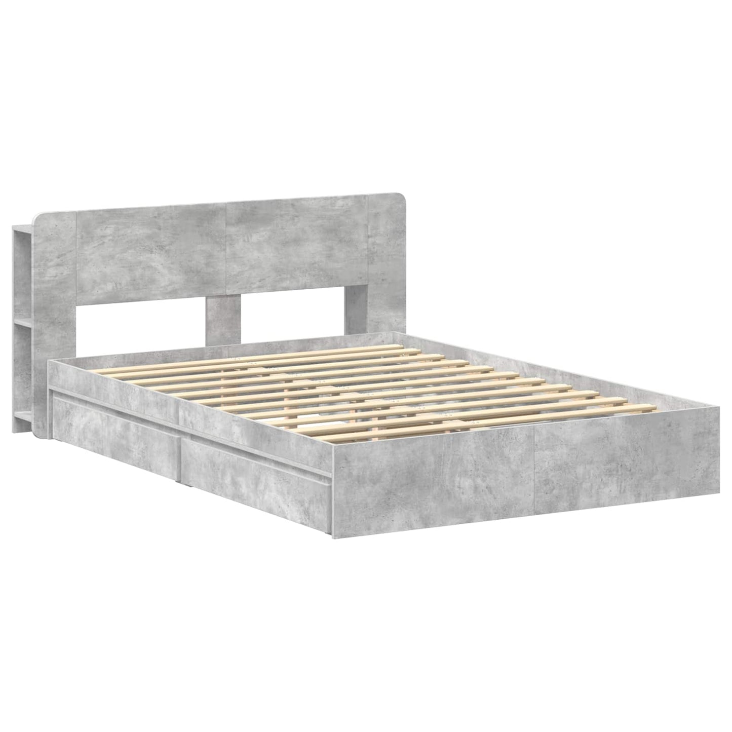 Telaio del letto con storage Grigio Cemento 150 x 200 cm | homemem39