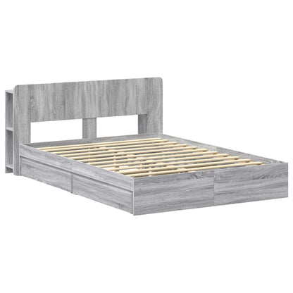 Telaio del letto con storage Sonoma grigio 150 x 200 cm | homemem39