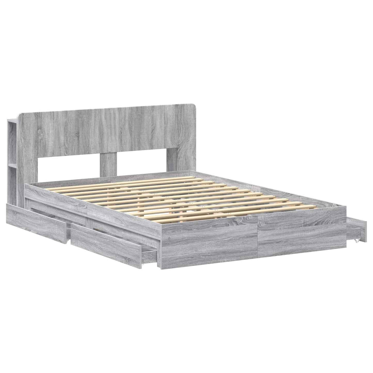 Telaio del letto con storage Sonoma grigio 150 x 200 cm | homemem39