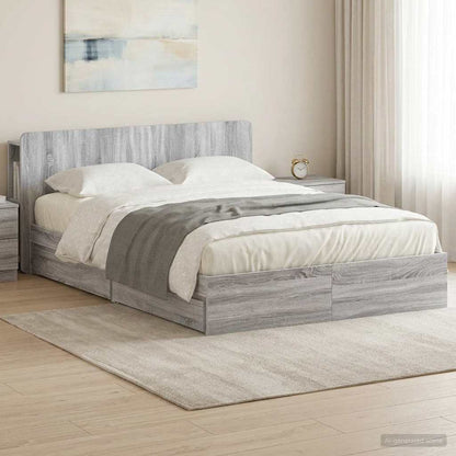 Telaio del letto con storage Sonoma grigio 160 x 200 cm | homemem39