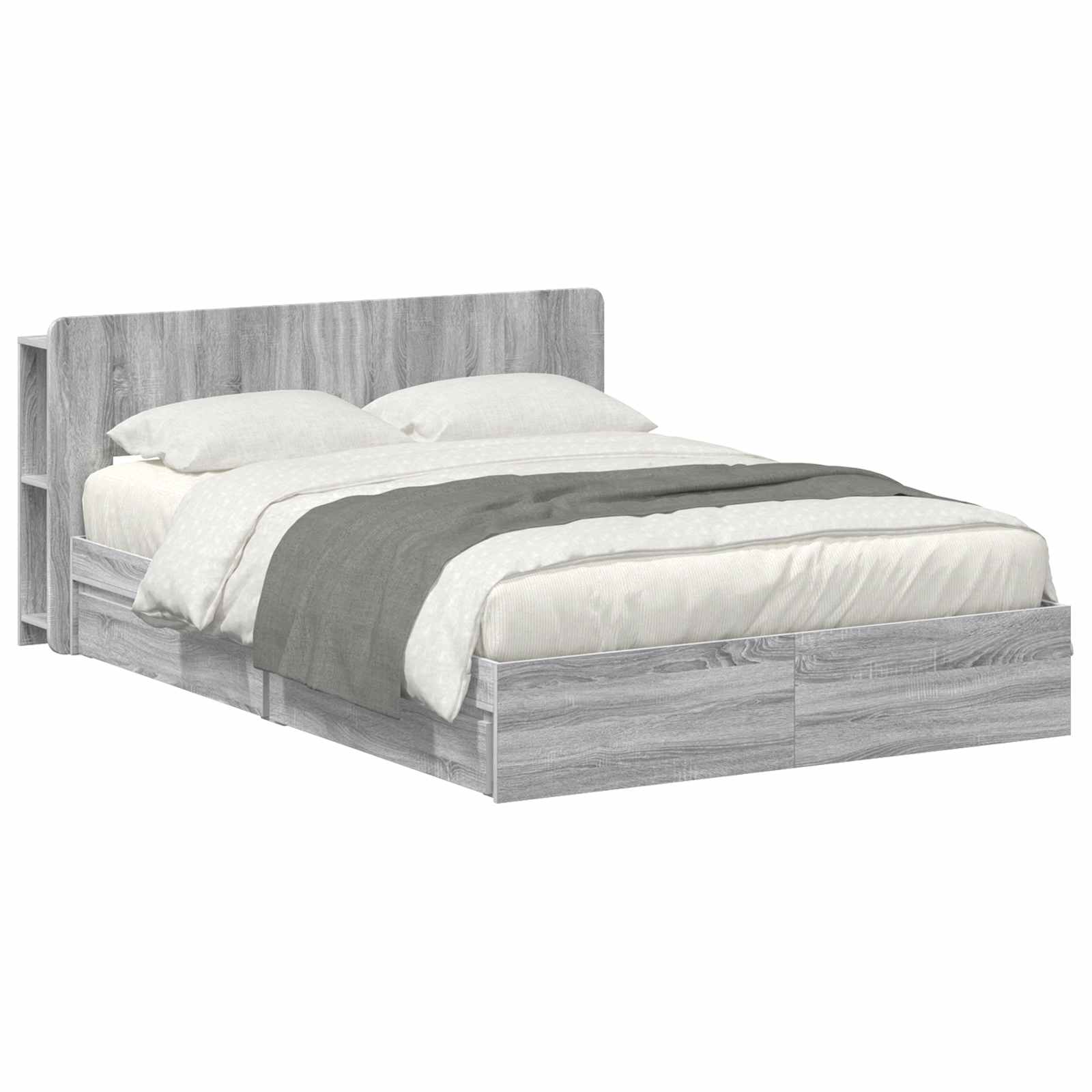 Telaio del letto con storage Sonoma grigio 160 x 200 cm | homemem39