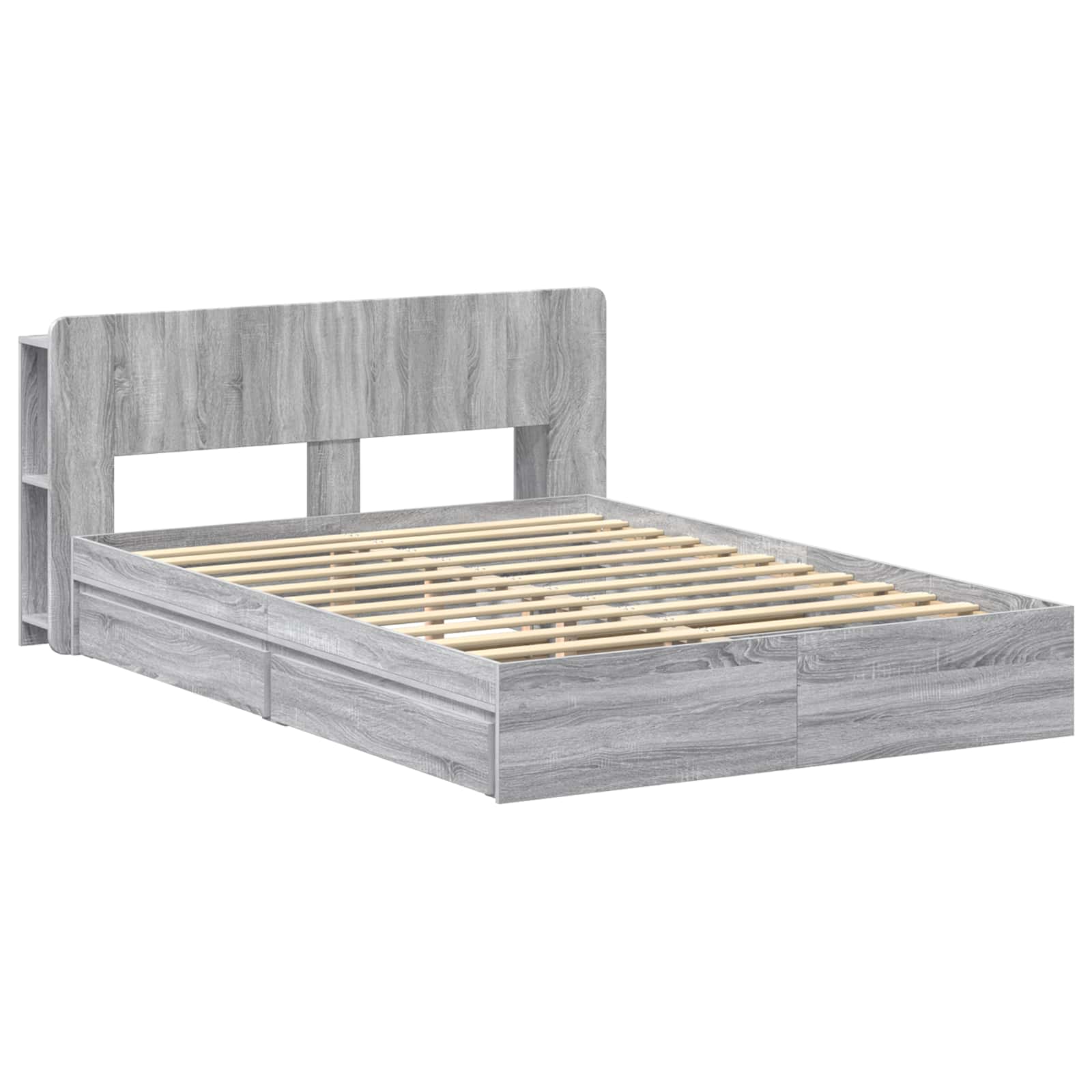 Telaio del letto con storage Sonoma grigio 160 x 200 cm | homemem39