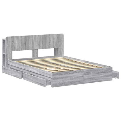 Telaio del letto con storage Sonoma grigio 160 x 200 cm | homemem39