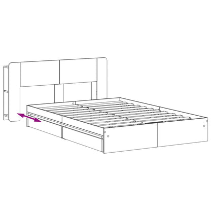 Telaio del letto con storage Sonoma grigio 160 x 200 cm | homemem39