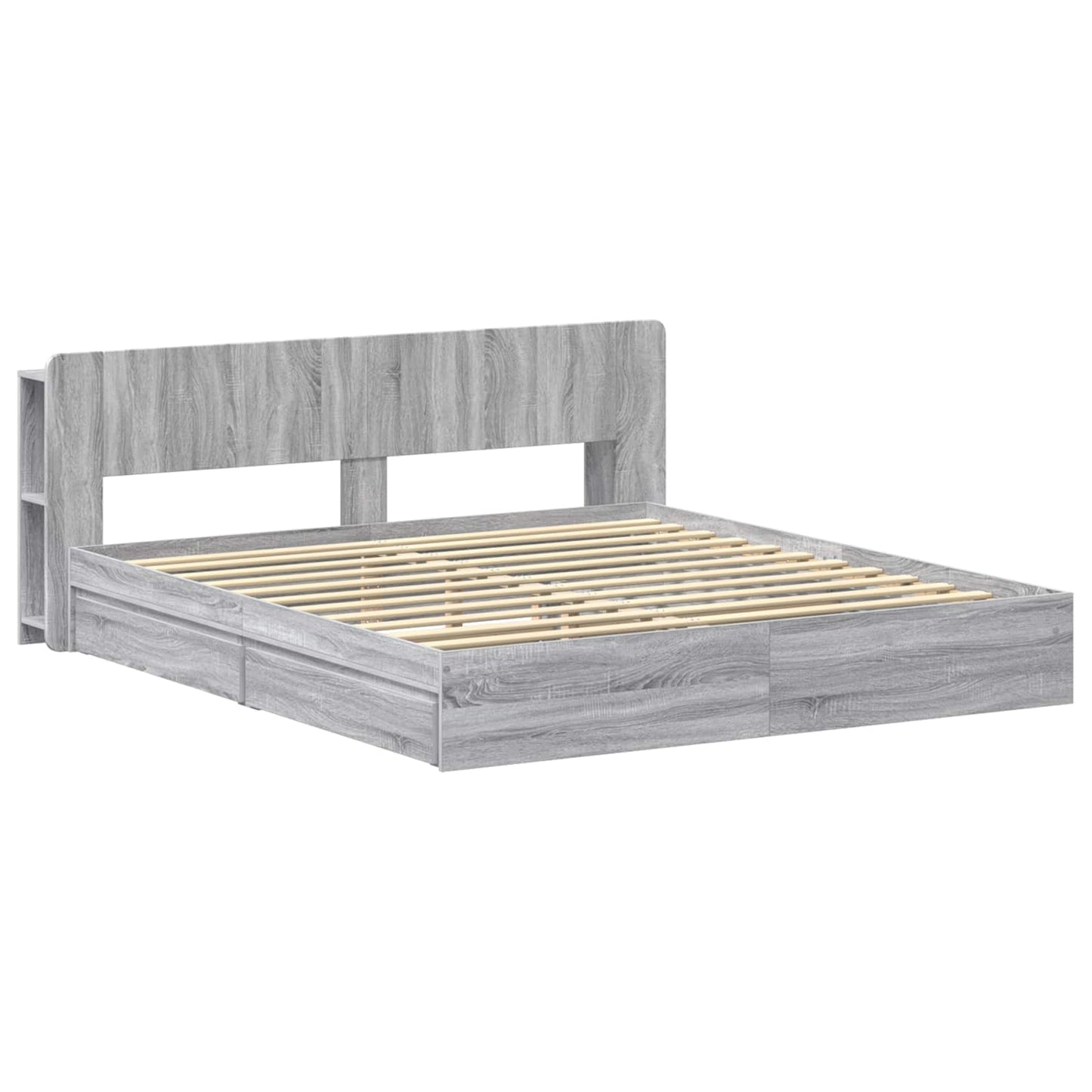 Telaio del letto con storage Sonoma grigio 180 x 200 cm | homemem39
