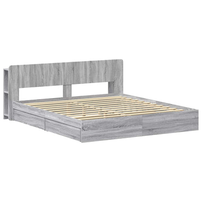 Telaio del letto con storage Sonoma grigio 180 x 200 cm | homemem39