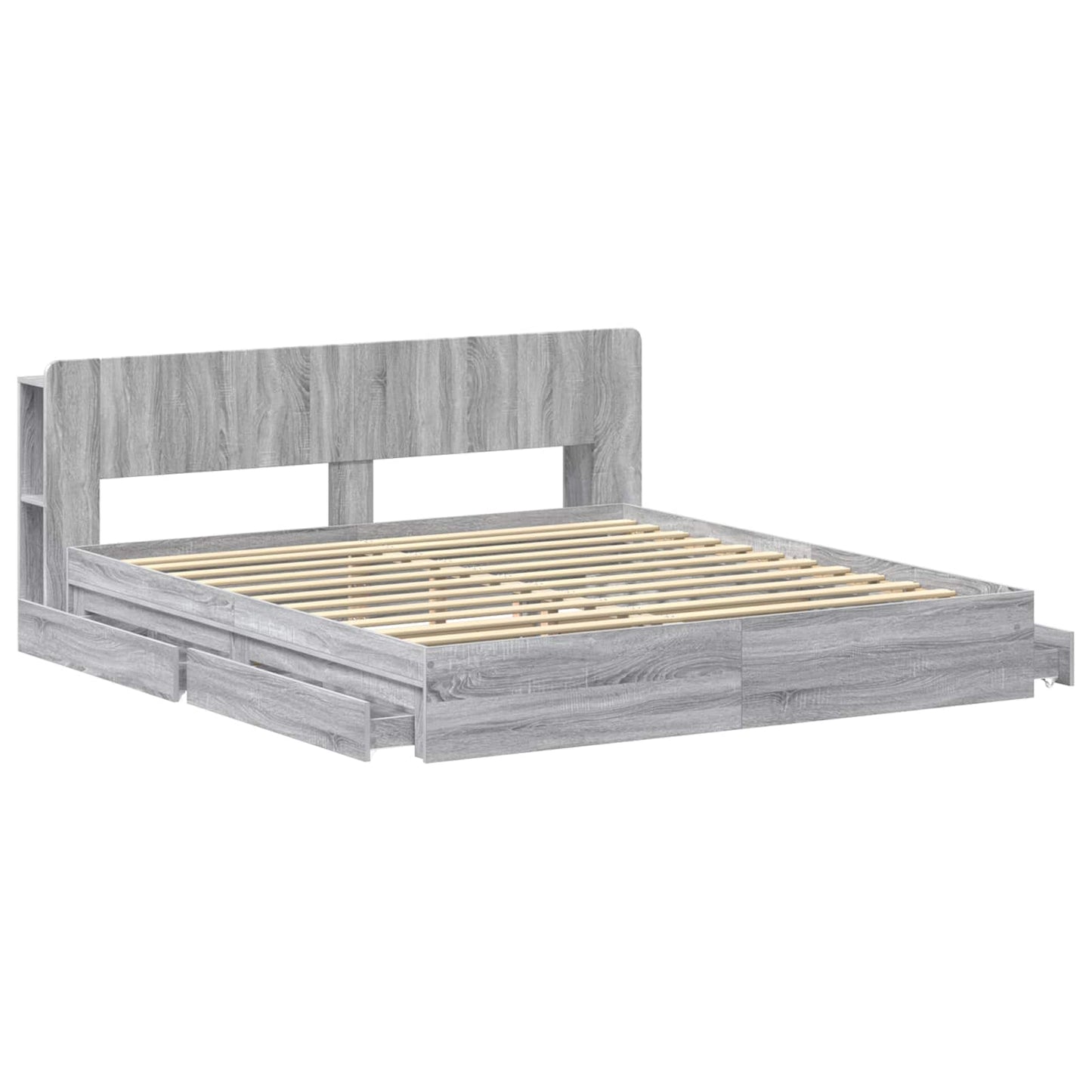 Telaio del letto con storage Sonoma grigio 180 x 200 cm | homemem39