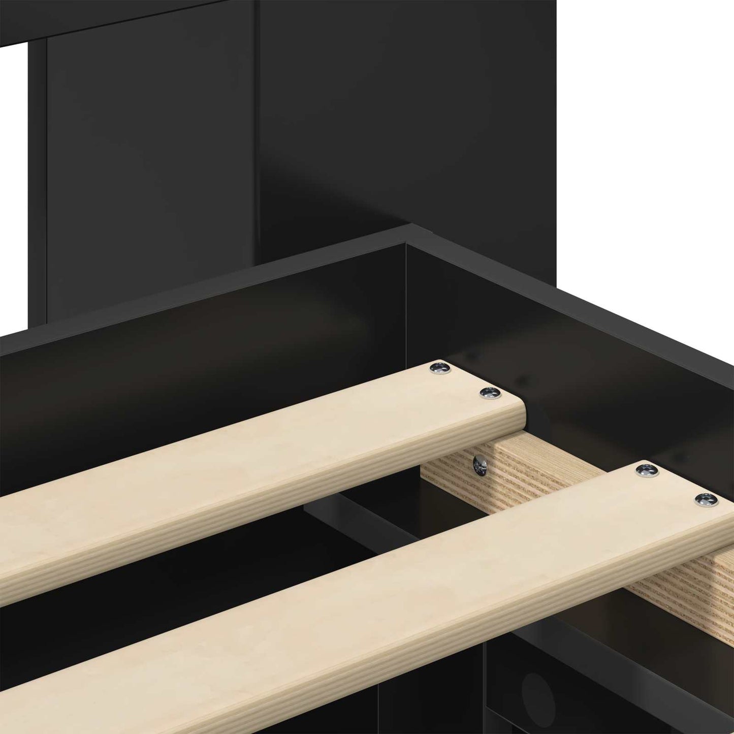 Telaio del letto con storage con cassetto Nero 200 x 200 cm | homemem39