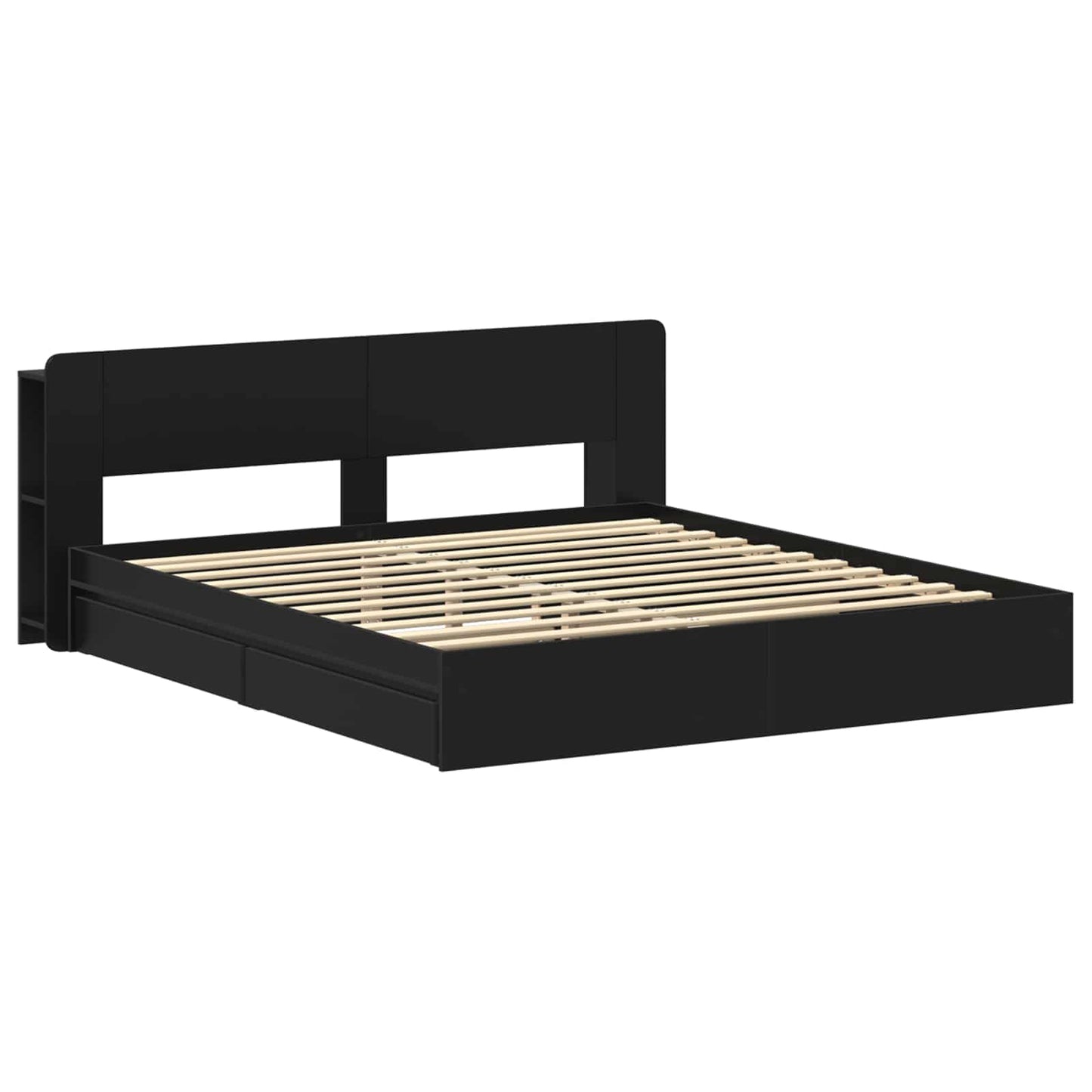Telaio del letto con storage con cassetto Nero 200 x 200 cm | homemem39