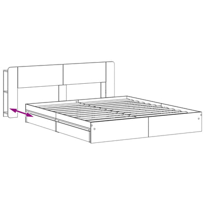 Telaio del letto con storage con cassetto Nero 200 x 200 cm | homemem39