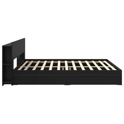 Telaio del letto con storage con cassetto Nero 200 x 200 cm | homemem39