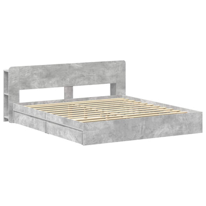 Telaio del letto con storage Grigio Cemento 200 x 200 cm | homemem39