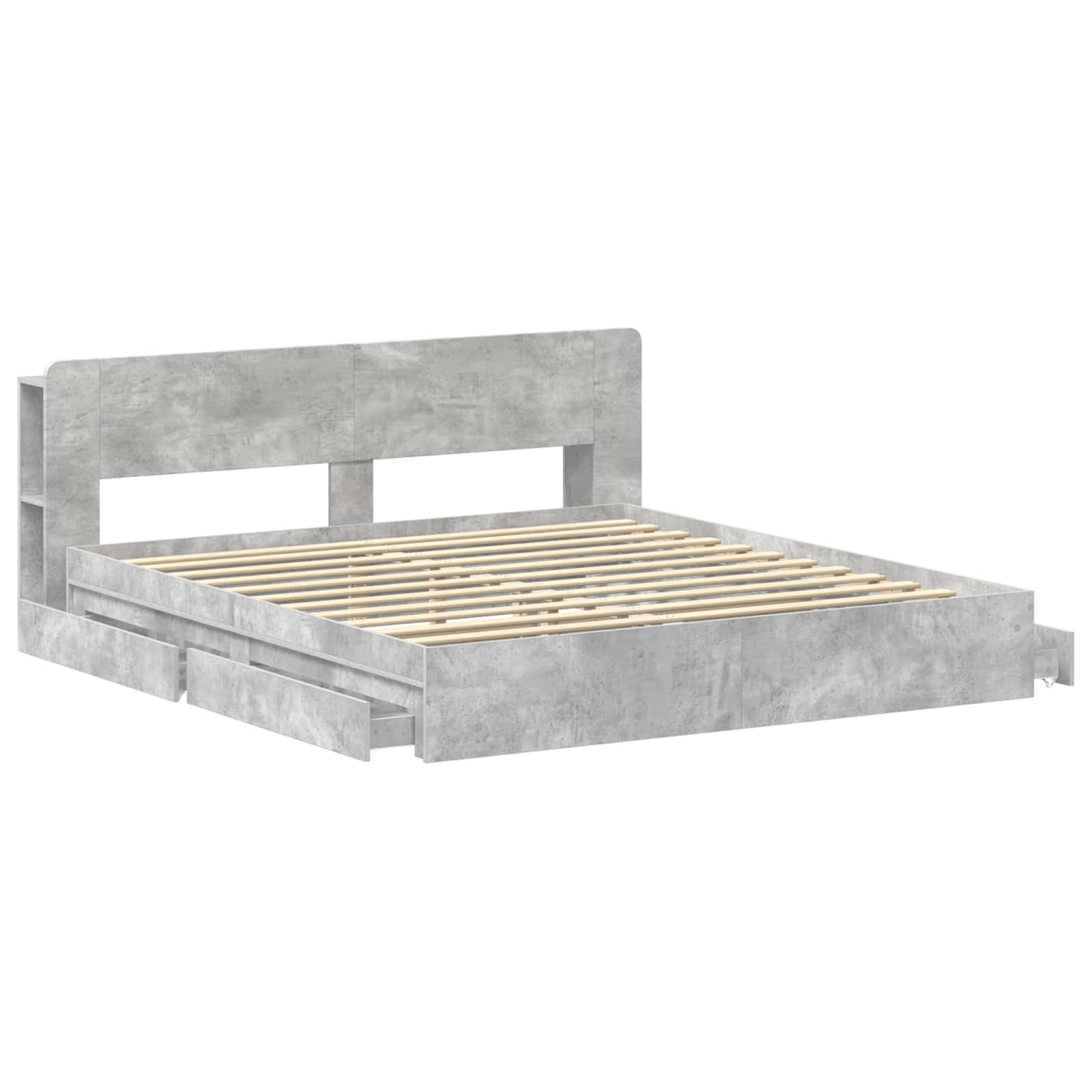 Telaio del letto con storage Grigio Cemento 200 x 200 cm | homemem39