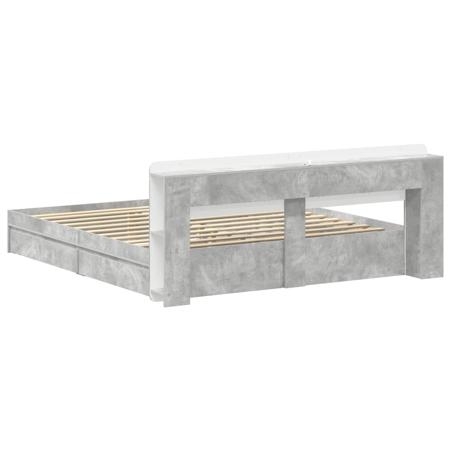 Telaio del letto con storage Grigio Cemento 200 x 200 cm | homemem39