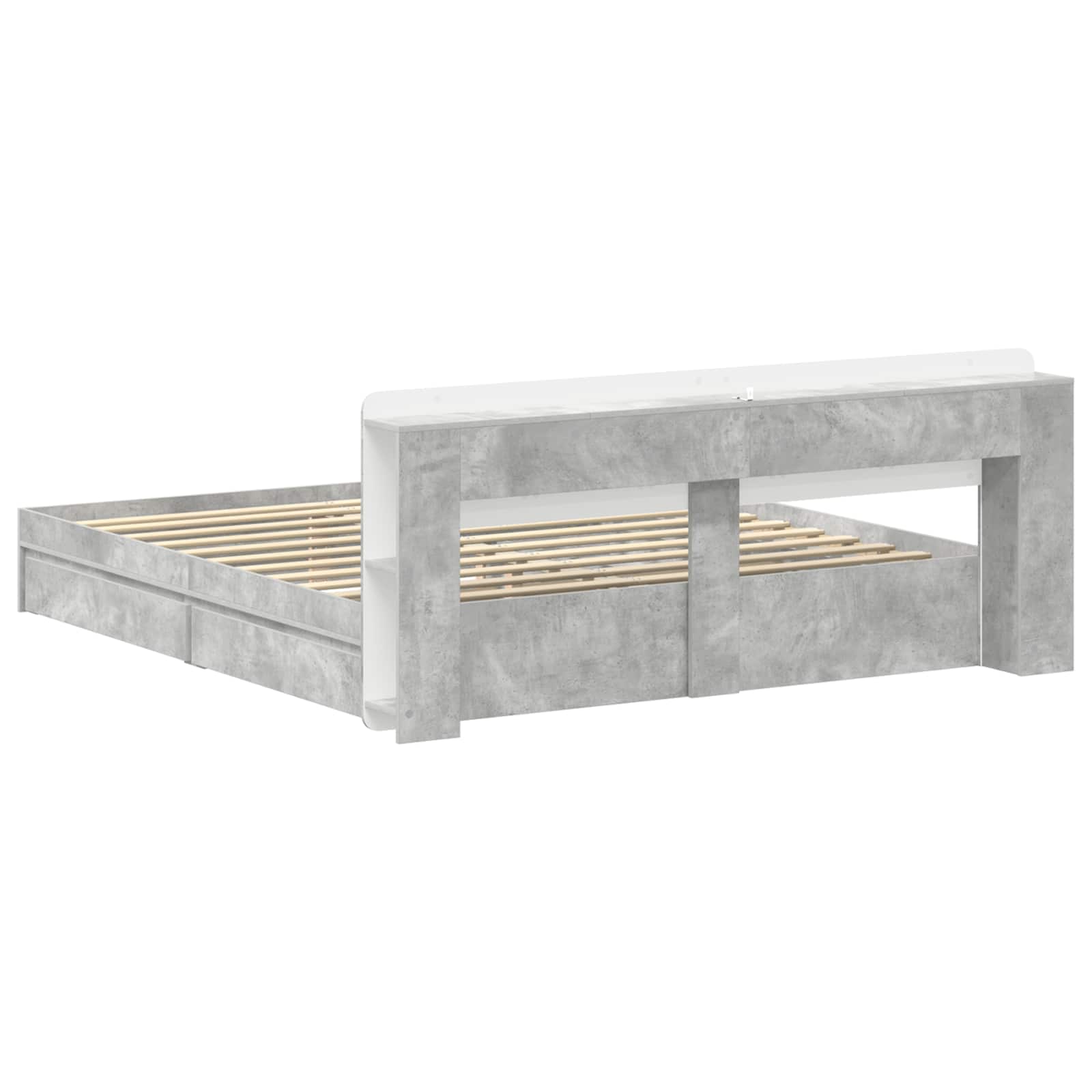 Telaio del letto con storage Grigio Cemento 200 x 200 cm | homemem39