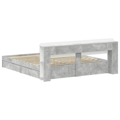 Telaio del letto con storage Grigio Cemento 200 x 200 cm | homemem39