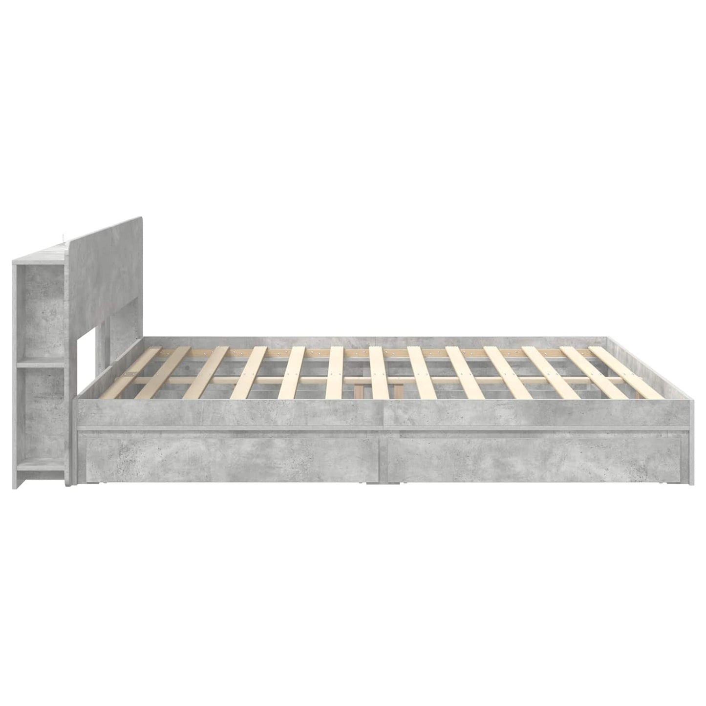 Telaio del letto con storage Grigio Cemento 200 x 200 cm | homemem39
