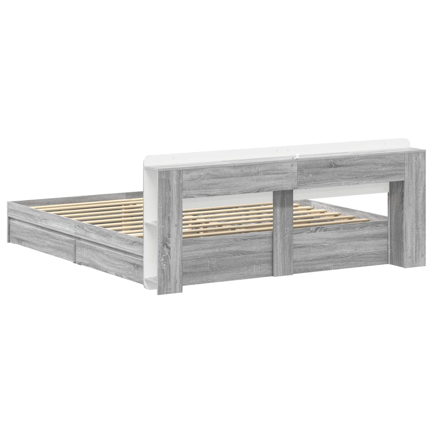 Telaio del letto con storage Sonoma grigio 200 x 200 cm | homemem39