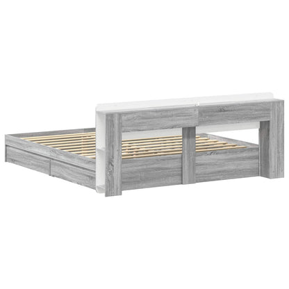 Telaio del letto con storage Sonoma grigio 200 x 200 cm | homemem39