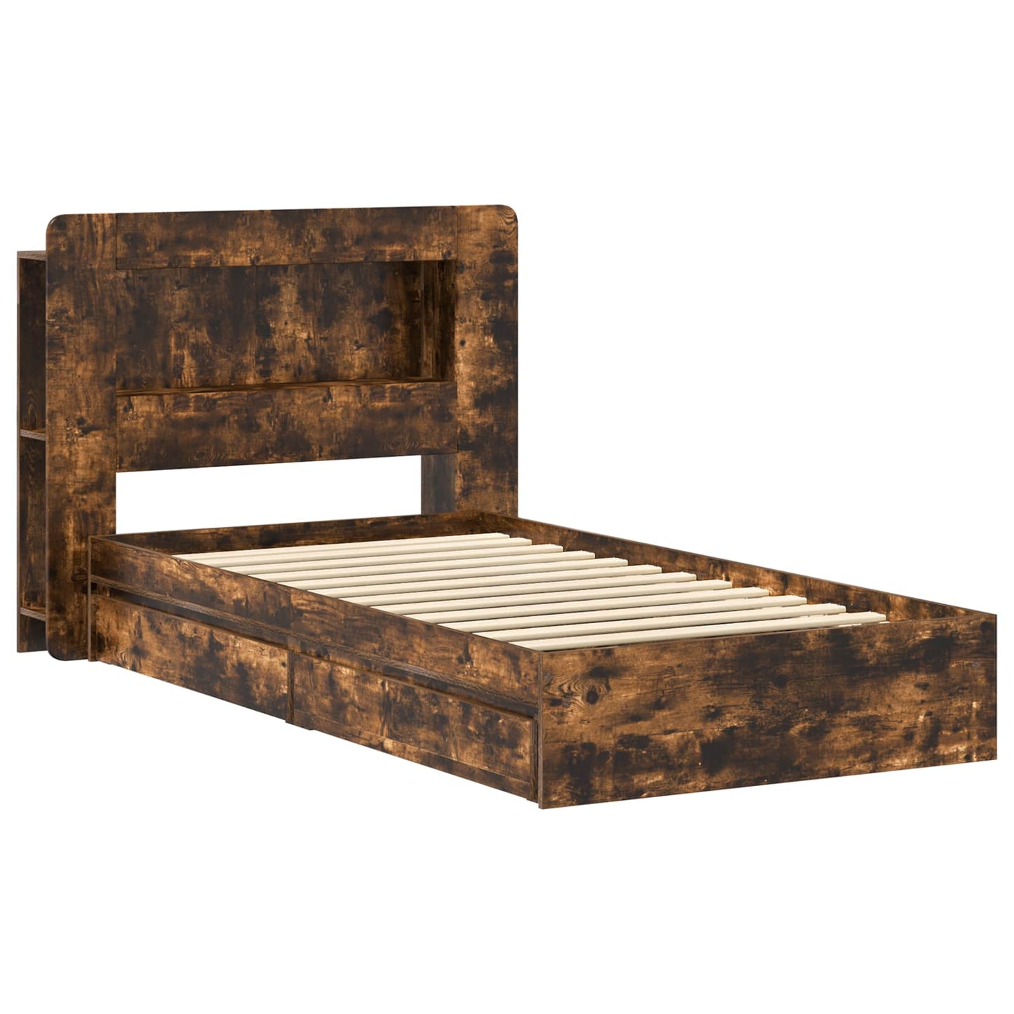 Telaio del letto con storage Rovere Fumo 75 x 190 cm | homemem39