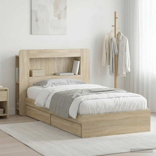 Telaio del letto con storage Rovere Sonoma 75 x 190 cm | homemem39