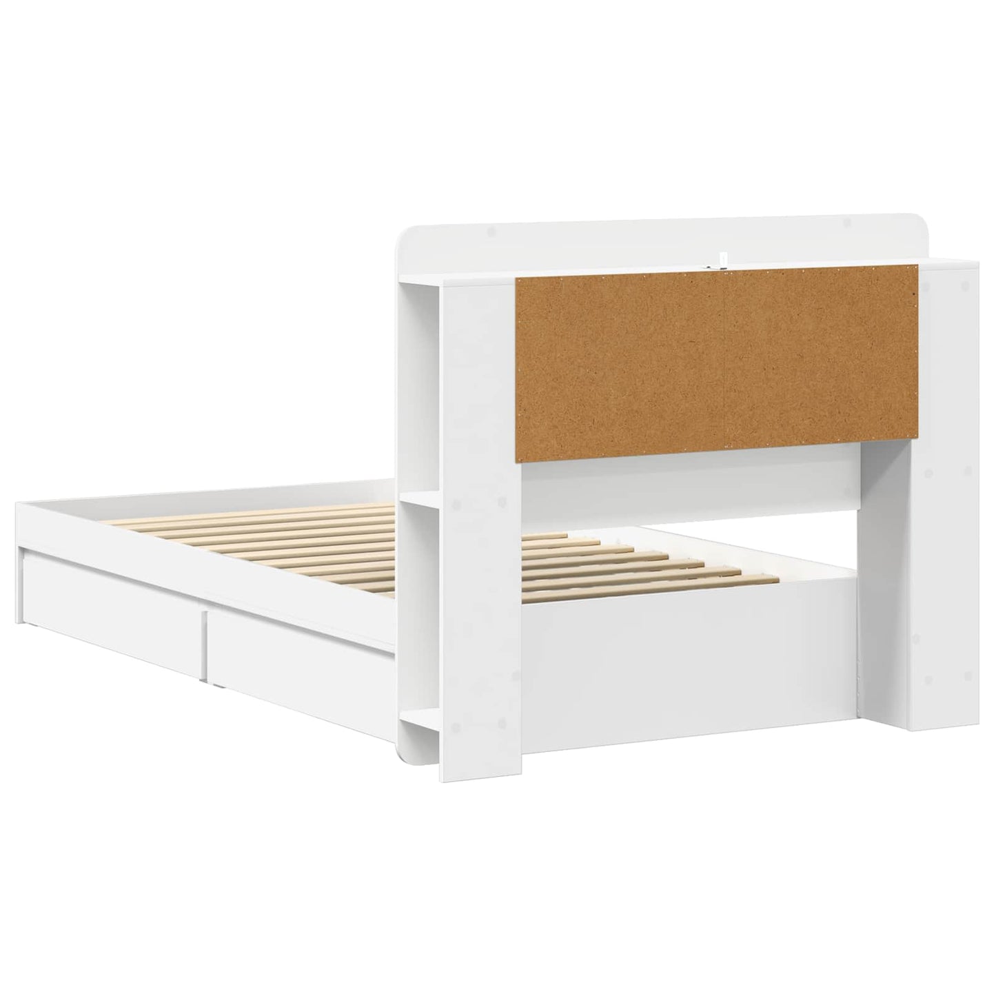 Telaio del letto con storage con cassetto Bianco 75 x 190 cm | homemem39