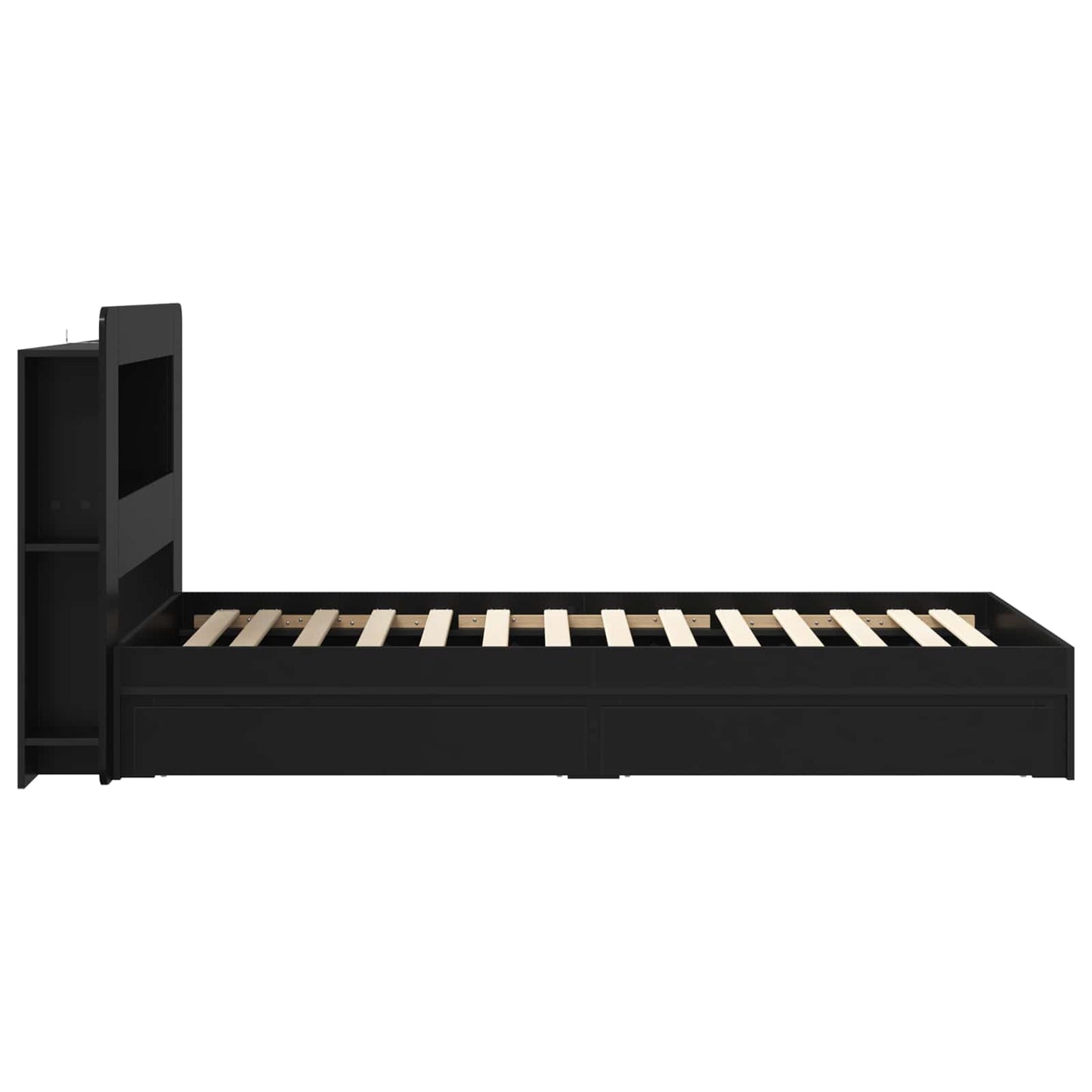 Telaio del letto con storage con cassetto Nero 90 x 190 cm | homemem39