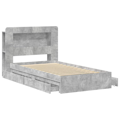 Telaio del letto con storage Grigio Cemento 90 x 190 cm | homemem39