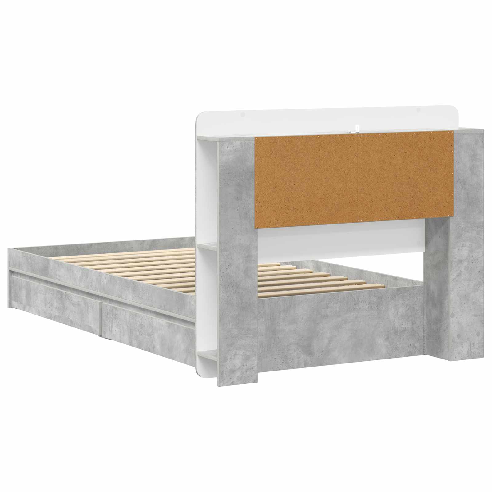 Telaio del letto con storage Grigio Cemento 90 x 190 cm | homemem39