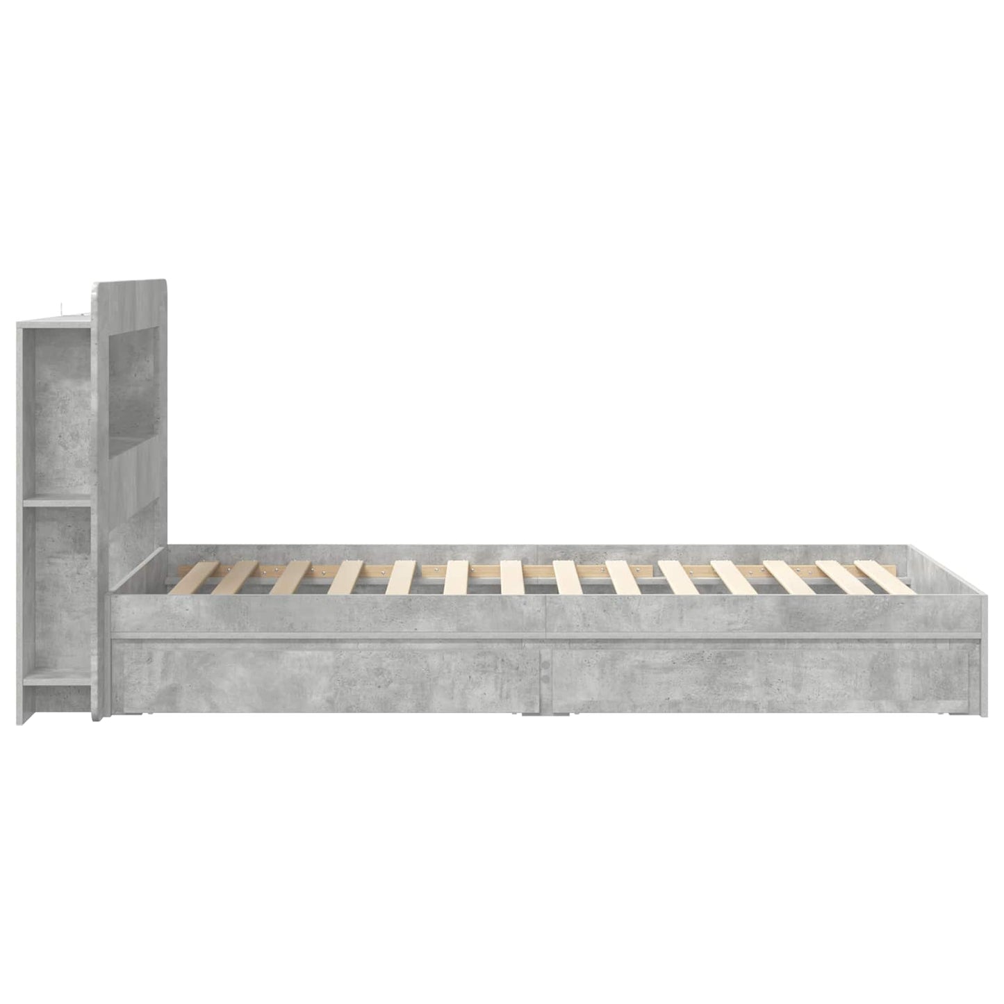 Telaio del letto con storage Grigio Cemento 90 x 190 cm | homemem39