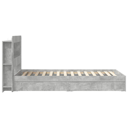 Telaio del letto con storage Grigio Cemento 90 x 190 cm | homemem39