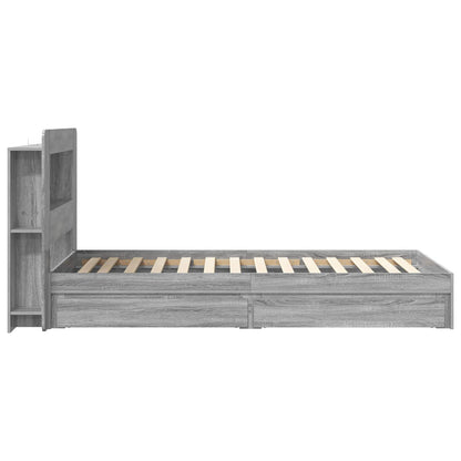 Telaio del letto con storage Sonoma grigio 90 x 190 cm | homemem39