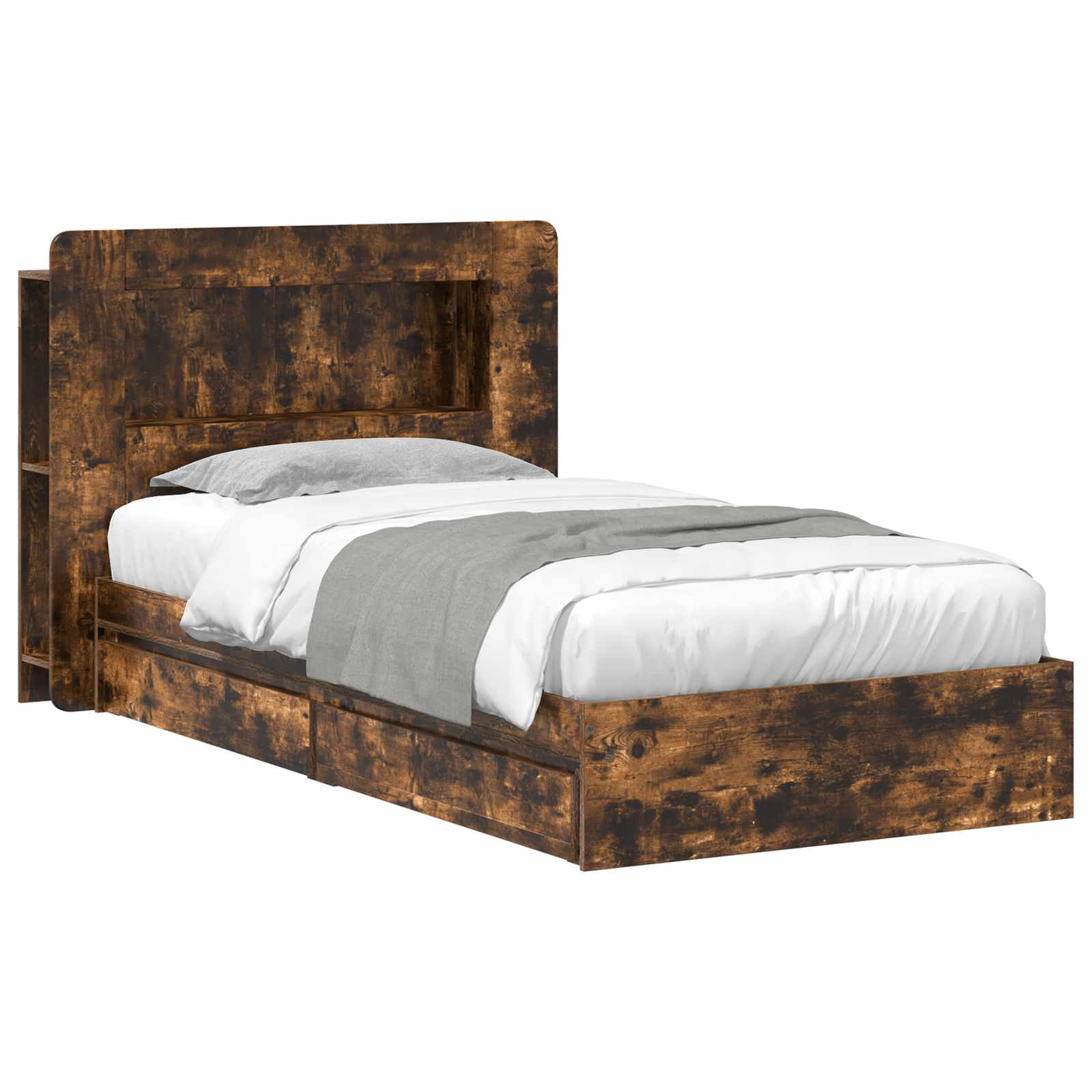 Telaio del letto con storage Rovere Fumo 90 x 190 cm | homemem39