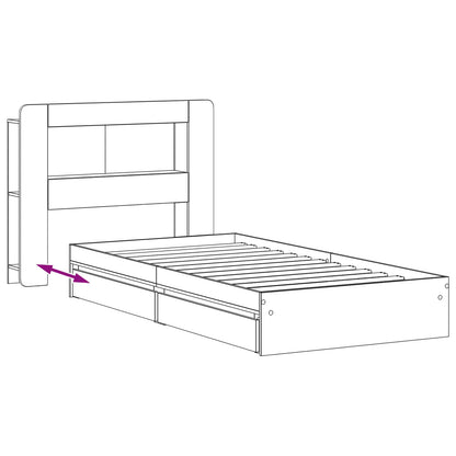 Telaio del letto con storage Rovere Sonoma 90 x 190 cm | homemem39