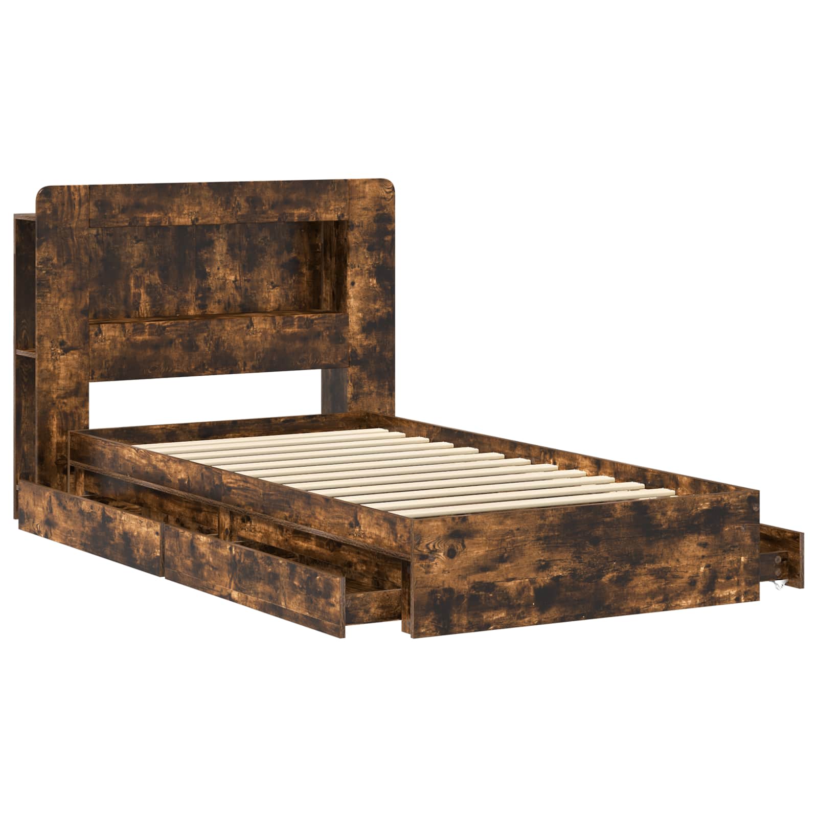 Telaio del letto con storage Rovere Fumo 100 x 200 cm | homemem39