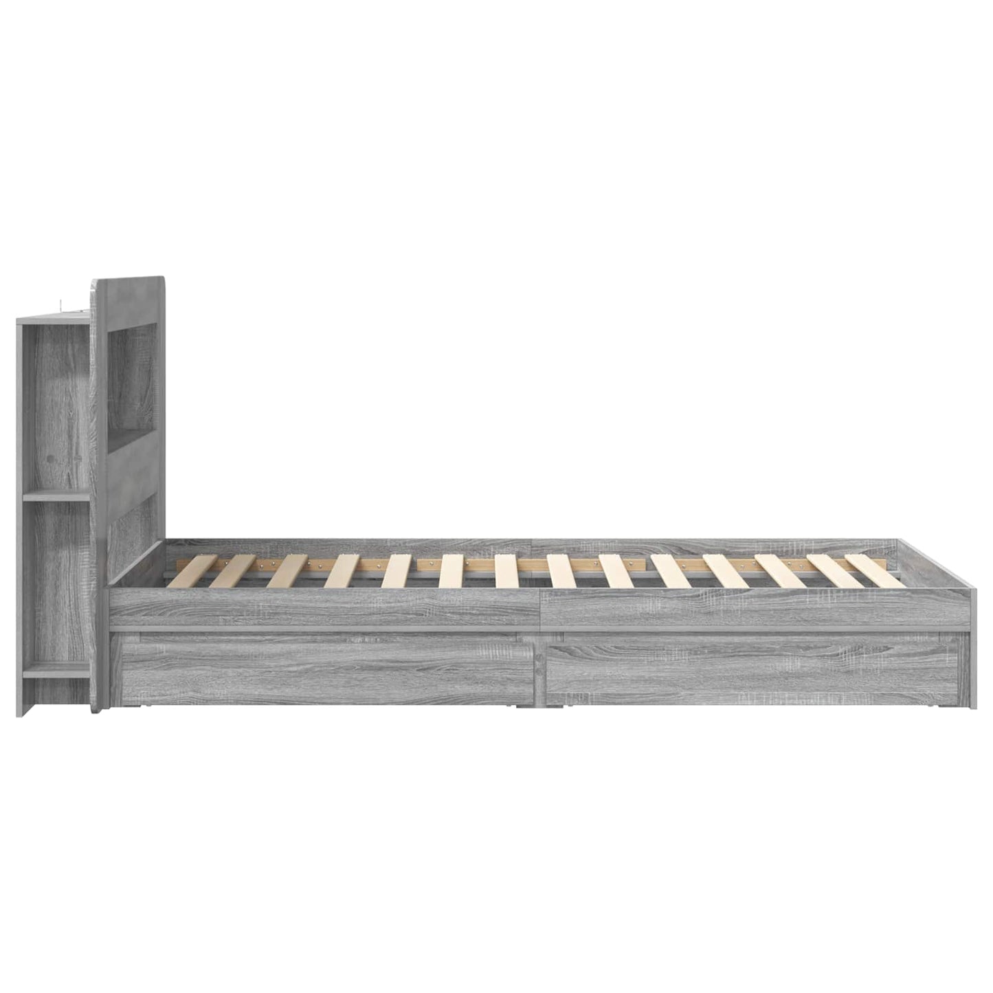 Telaio del letto con storage Sonoma grigio 90 x 200 cm | homemem39