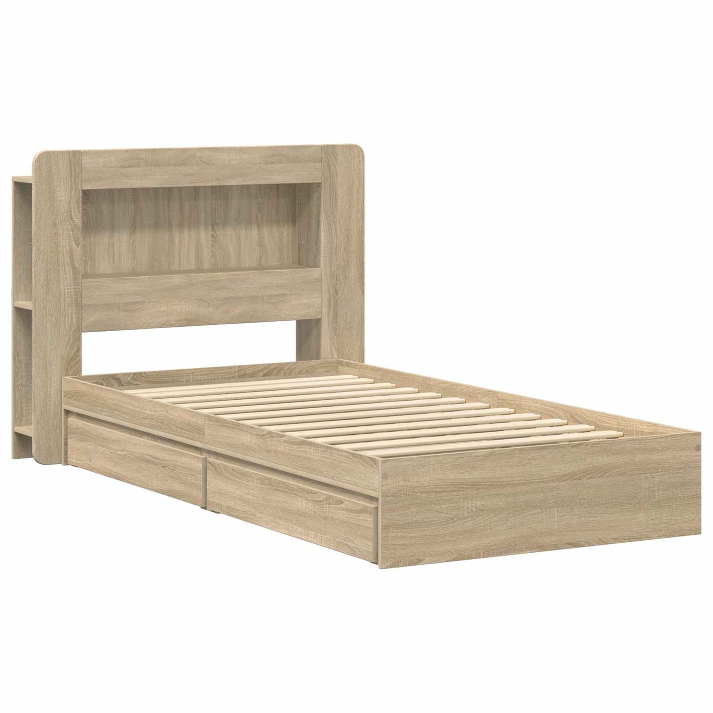 Telaio del letto con storage Rovere Sonoma 90 x 200 cm | homemem39