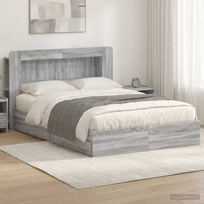 Telaio del letto con storage Sonoma grigio 140 x 200 cm | homemem39