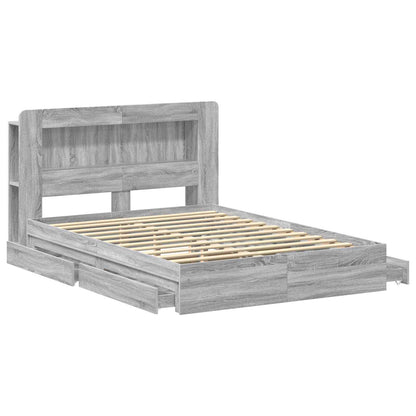 Telaio del letto con storage Sonoma grigio 140 x 200 cm | homemem39