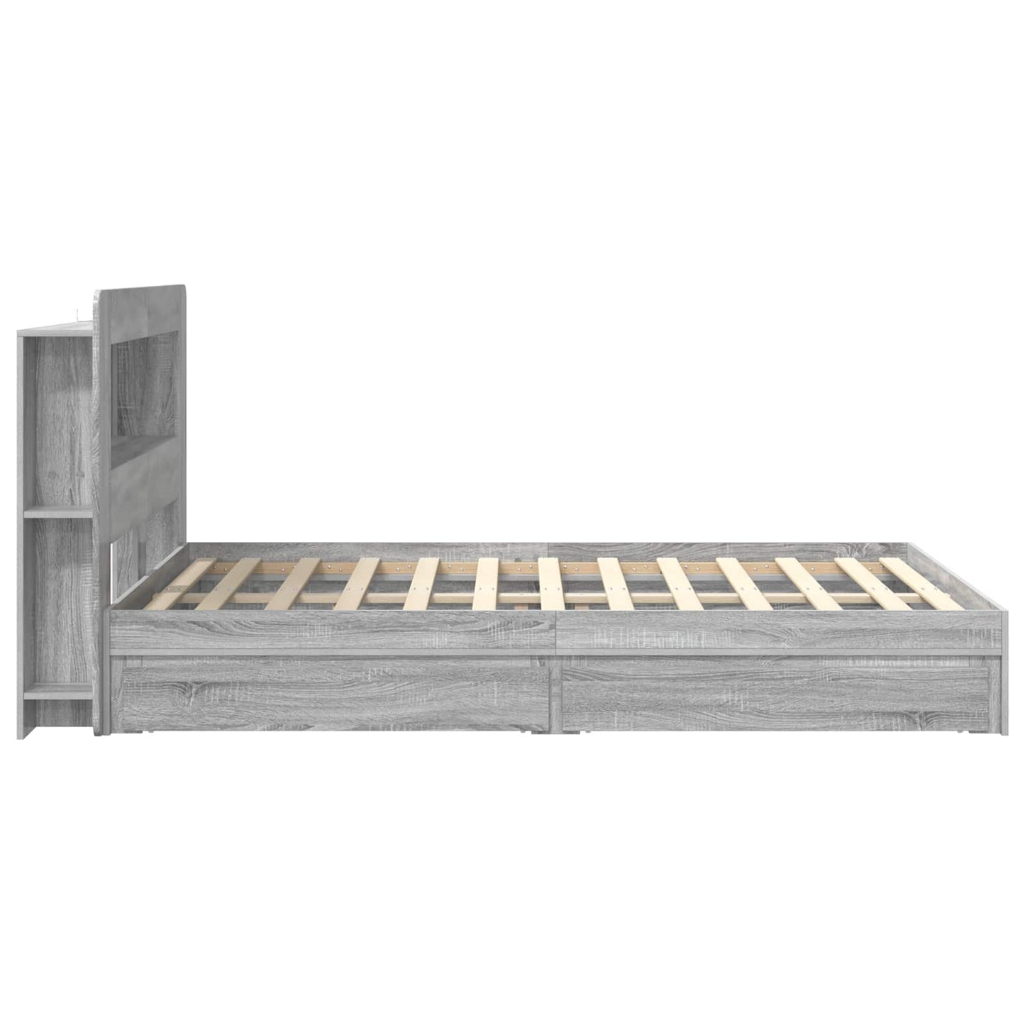 Telaio del letto con storage Sonoma grigio 140 x 200 cm | homemem39