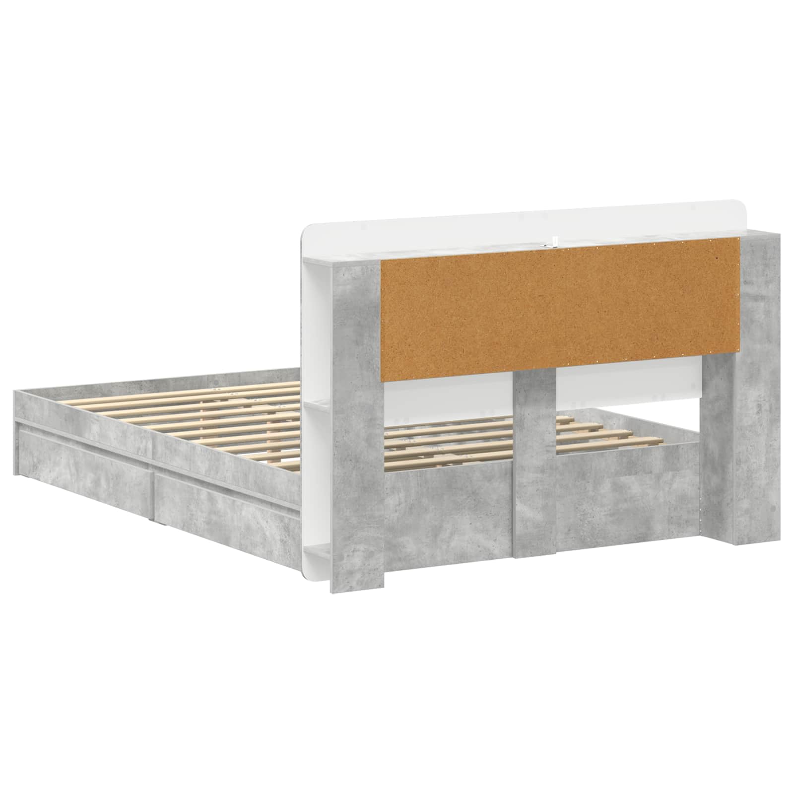 Telaio del letto con storage Grigio Cemento 135 x 190 cm | homemem39