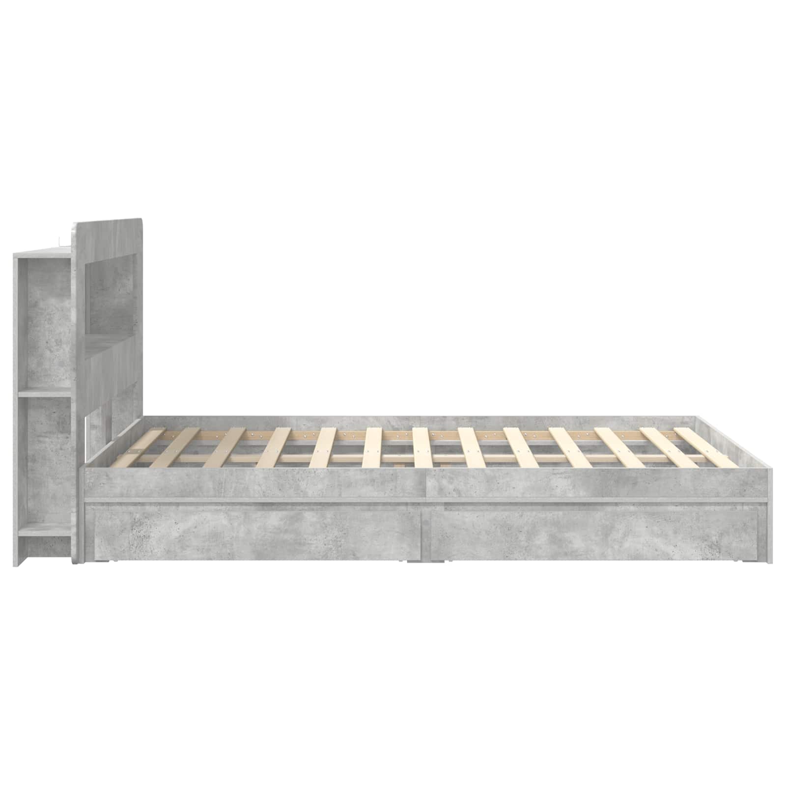 Telaio del letto con storage Grigio Cemento 135 x 190 cm | homemem39