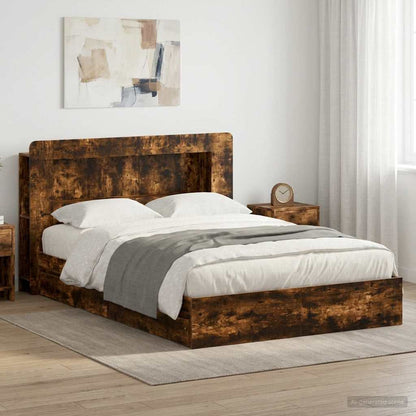 Telaio del letto con storage Rovere Fumo 135 x 190 cm | homemem39